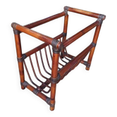 Vintage bamboo wicker magazine rack