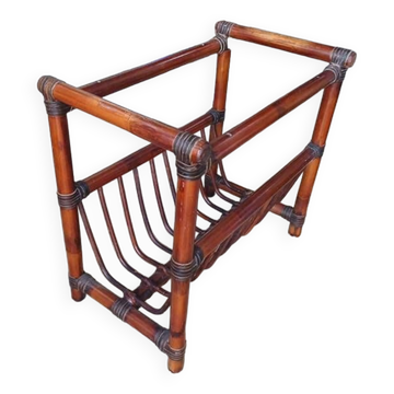 Vintage porte revues bambou osier