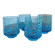 Lot de 4 soliflores vintage en verre craquelé bleu azur – réf. 7239