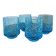 Lot de 4 soliflores vintage en verre craquelé bleu azur – réf. 7239