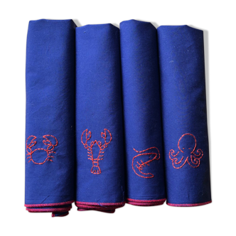Hand-embroidered revalorized cotton towels in paris