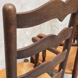 Pair of straw armchairs