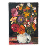 Oil on cardboard by J.-P. Ducos still life 1960