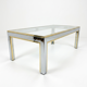 Chrome and gold metal coffee table by Romeo Rega from the 1970s.