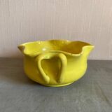 Yellow glazed terracotta salad bowl