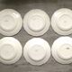 Set of 6 flat plates Digoin Sarreguemines, ivory color