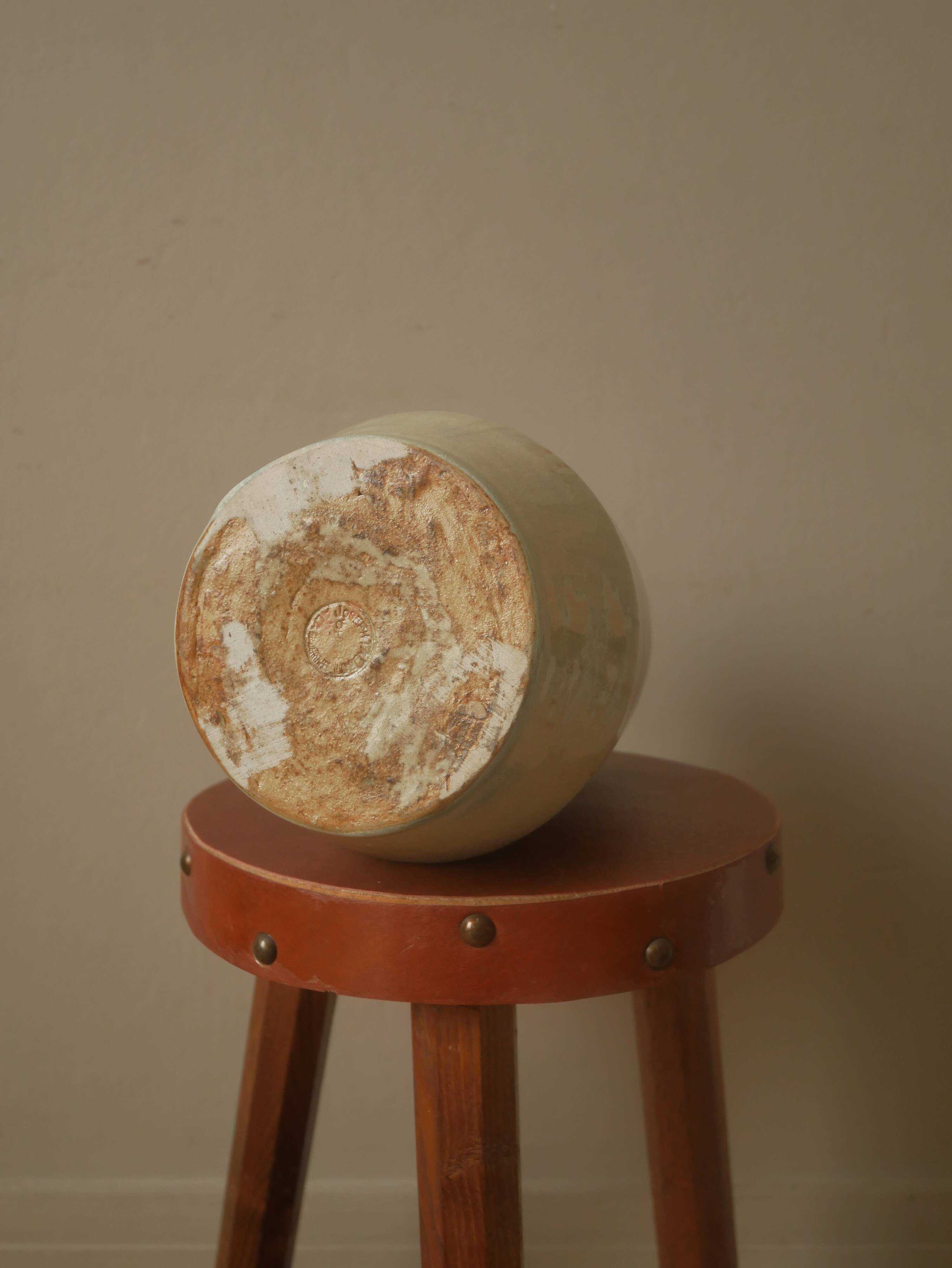 Ceramic vase signature Joseph Talbot La Borne artisanal manufacturing 50s handmade pottery