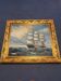 Large Marine Painting 3-Mast Sailing Ship - Sunset Sky