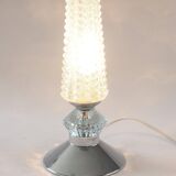 Chevron and chrome flute lamp