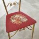 Chiavari chair with high back, brass, embroidery from the 1960s.