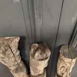 3 wooden folk art totems representing the three wise men, mid-20th century