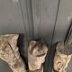 3 wooden folk art totems representing the three wise men, mid-20th century