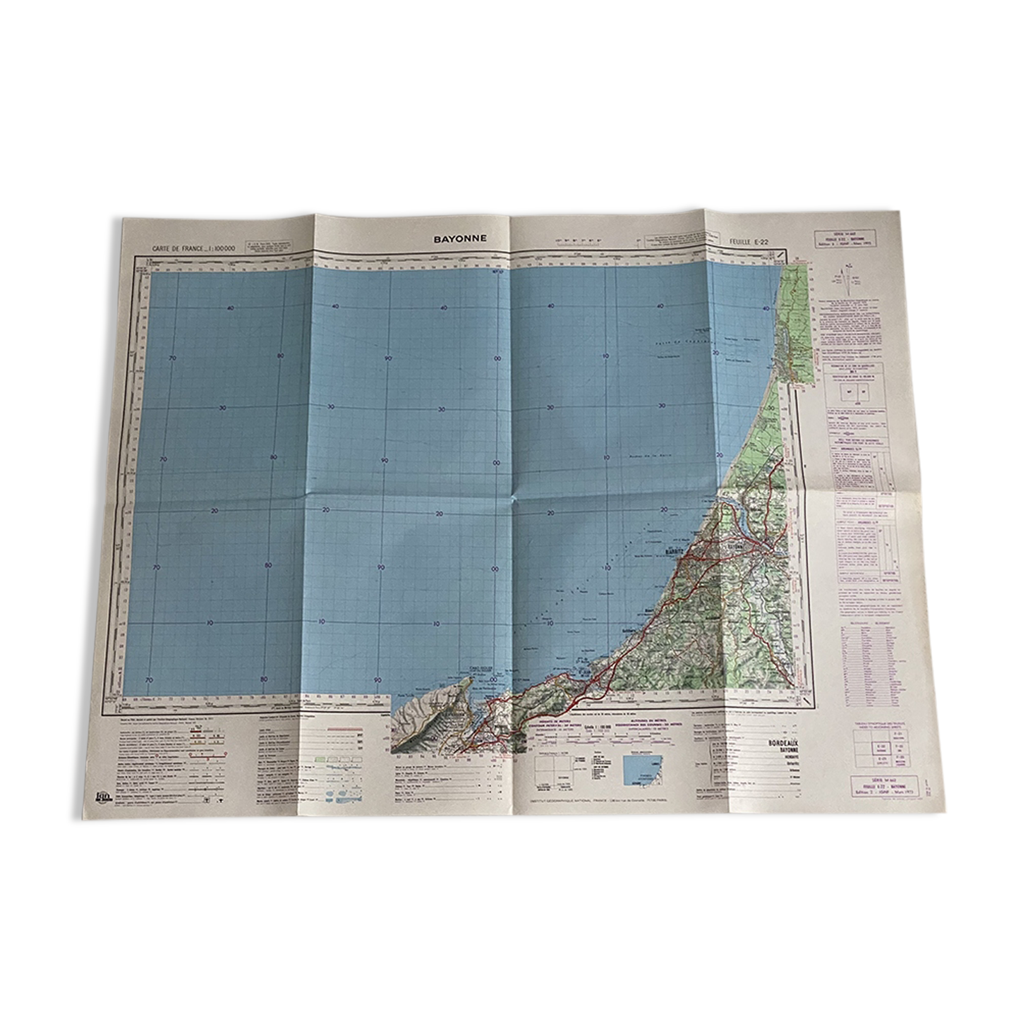 Map of Bayonne - Biarritz - Saint Jean de Luz 1973