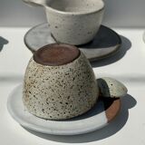 Modular Indonesian ceramic tableware service (6 elements + cups)