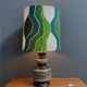Ceramic table lamp green shade by  Hustadt-leuchten 1970s