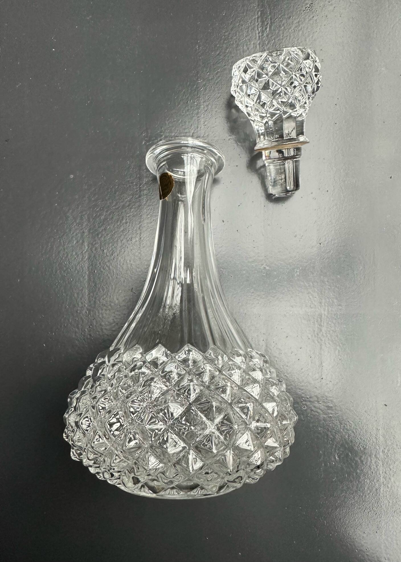 Cristal d'Arques carafe, Longchamps model, 1980s