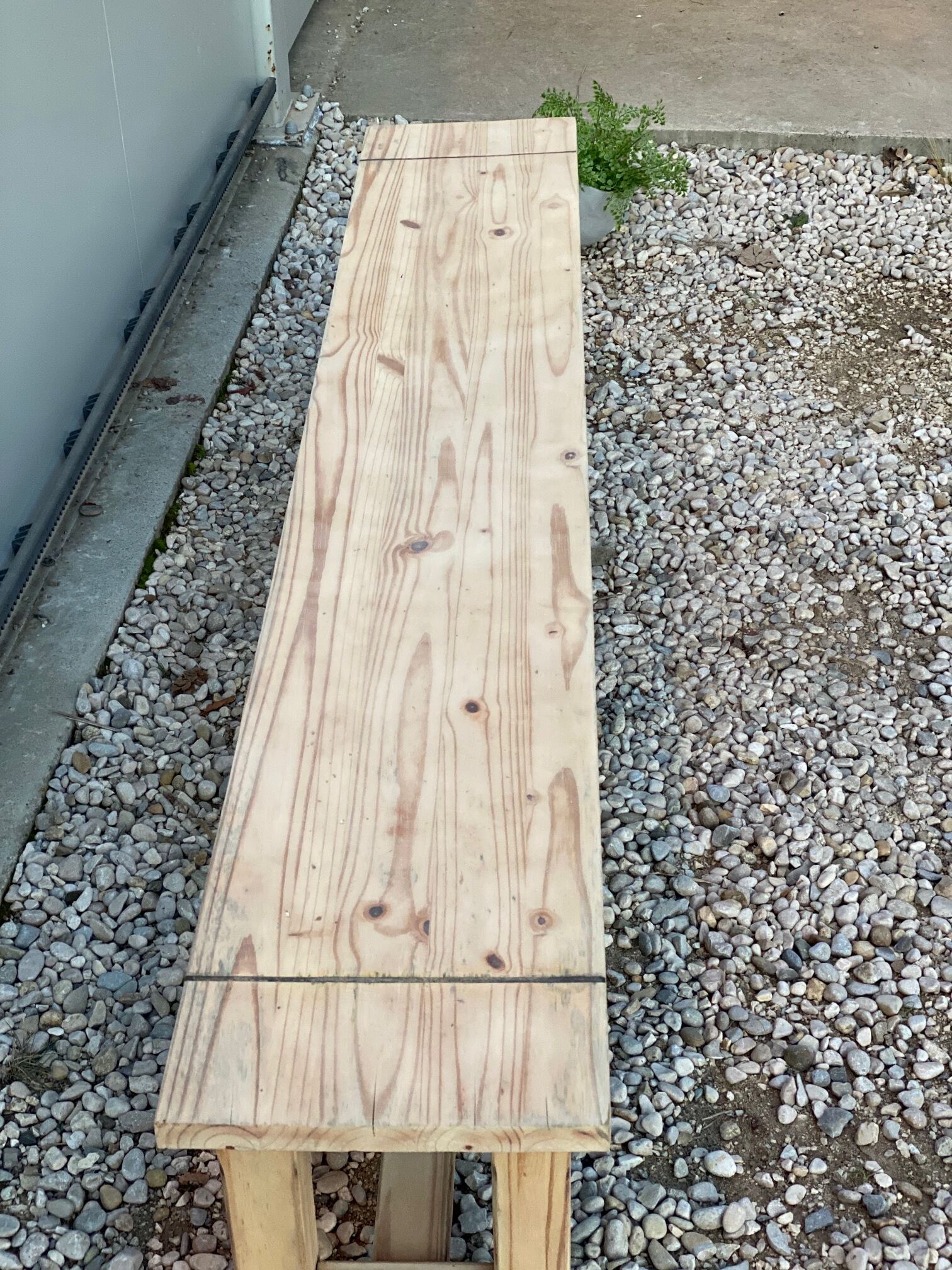 Sanded farm bench