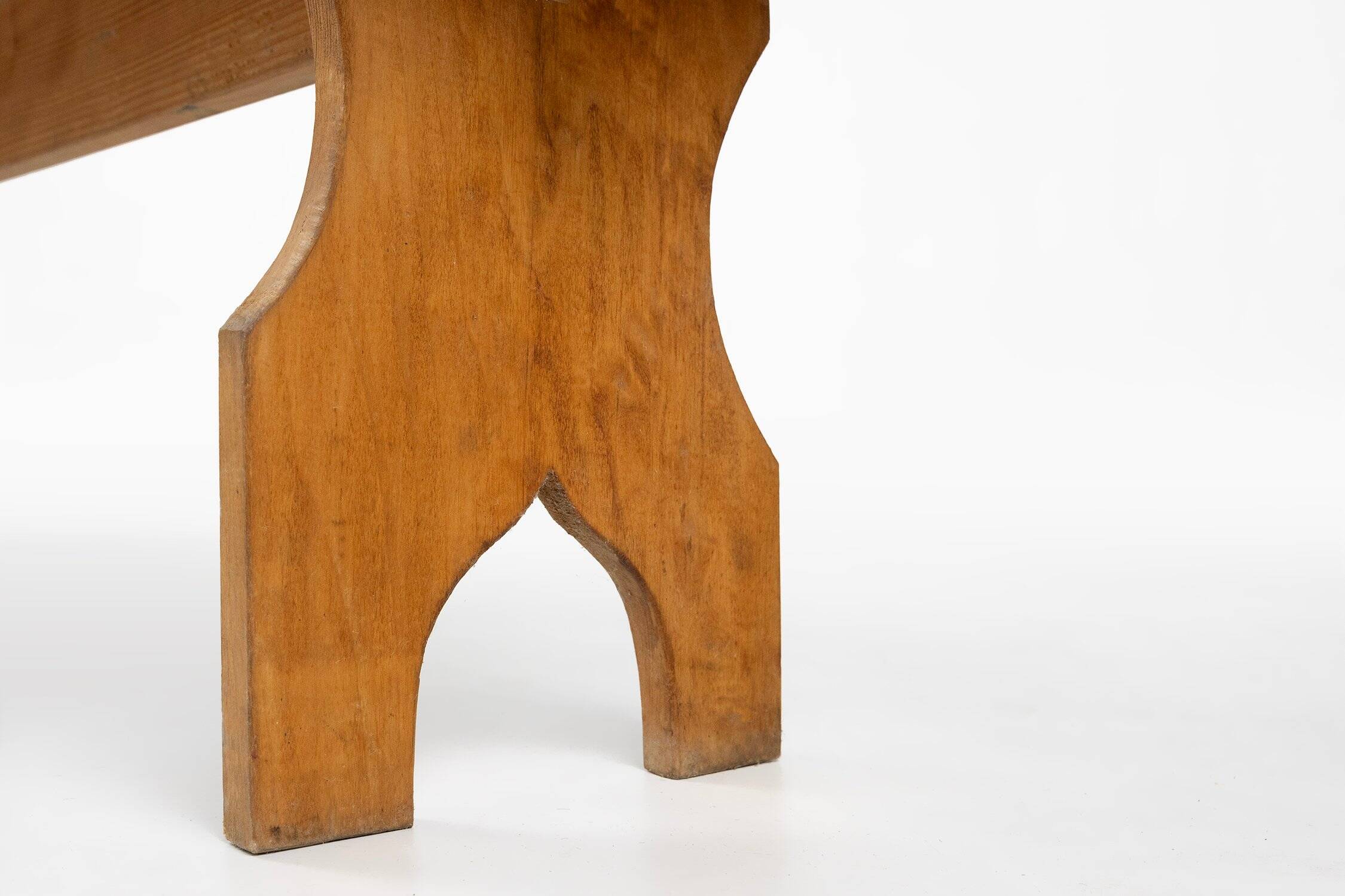 Art Deco Bench in Wood, France, 1940s