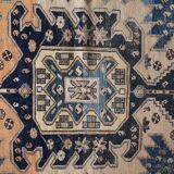 Handmade antique Caucasian Shirvan rug 126cm x 191cm, 1900s