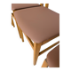 Set of 4 Vintage Branko Ursic Dining Chair: 1970s Scandinavian Wood & Brown