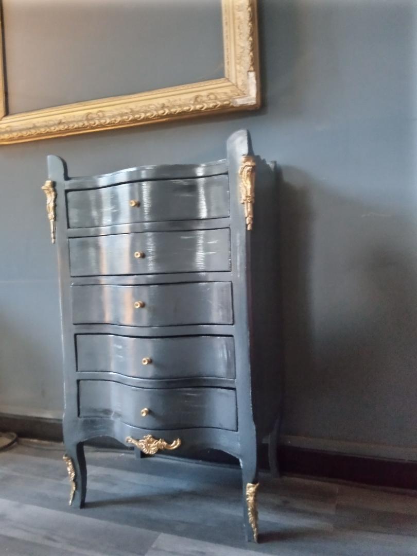 Small grey dresser patinated Louis XV style