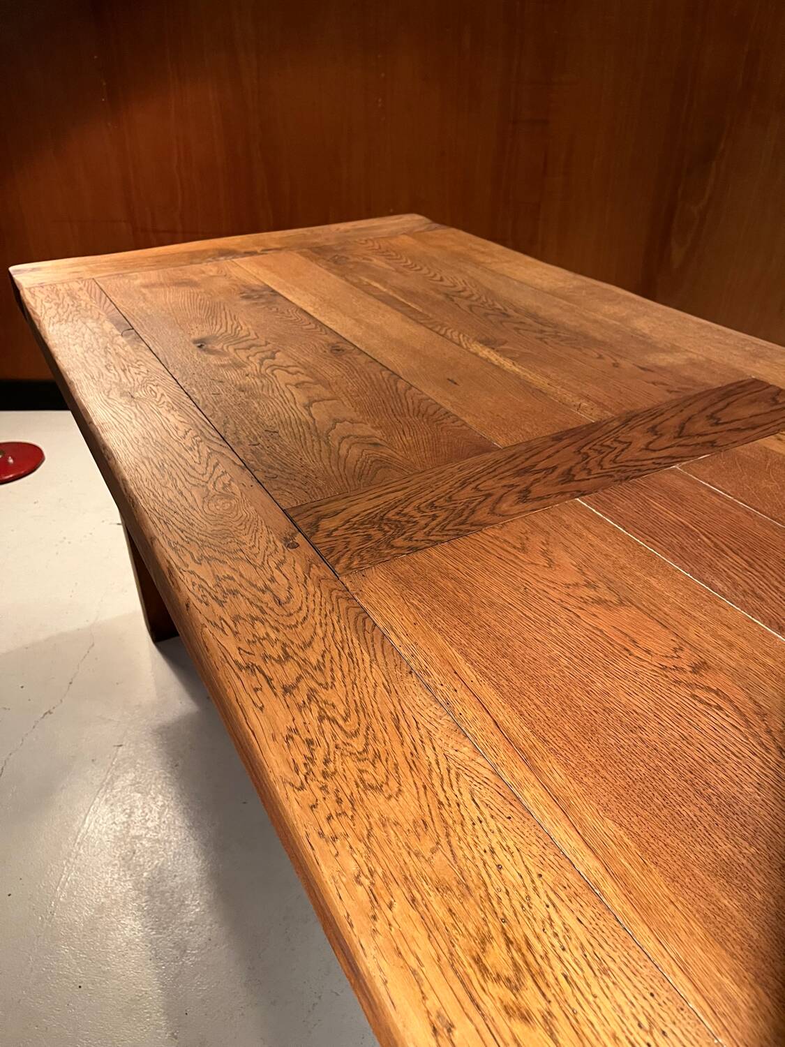 Old farmhouse table in solid oak
