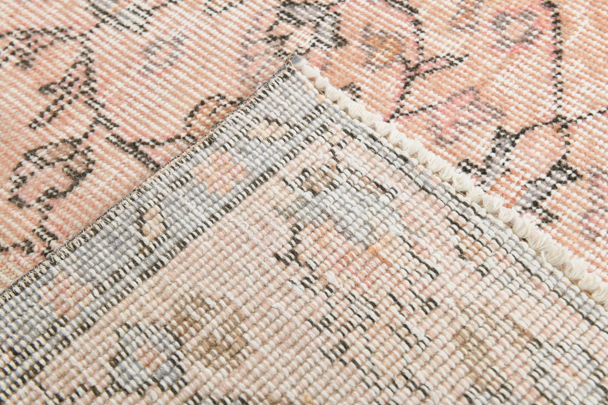 5x8 Faded Pink & Beige Floral Turkish Vintage Rug, 143x248 Cm