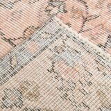 5x8 Faded Pink & Beige Floral Turkish Vintage Rug, 143x248 Cm