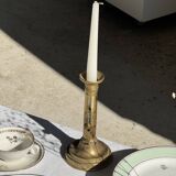 Set of 9 vintage turquoise deep plates with gold trim and pink flowers.