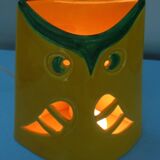 Lampe chouette photophore Les Grottes Dieulefit, 1970