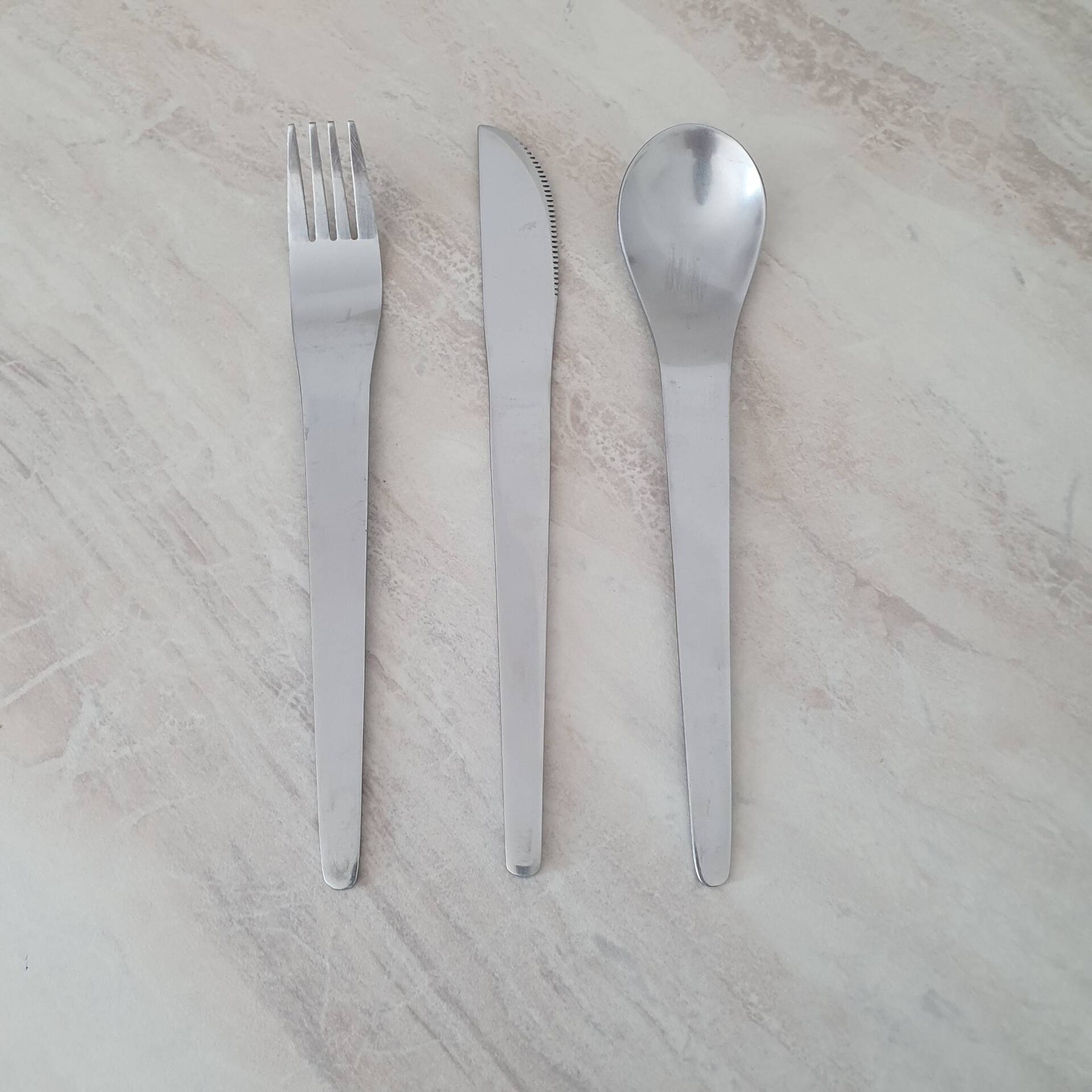 Set of 3 stainless steel cutlery Space Age