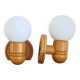 2 vintage wooden wall lights ALLIBERT model CYPRIA
