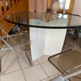 Travertine foot-foot design dining table