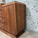 Buffet Art Déco en palissandre et marbre, rénové