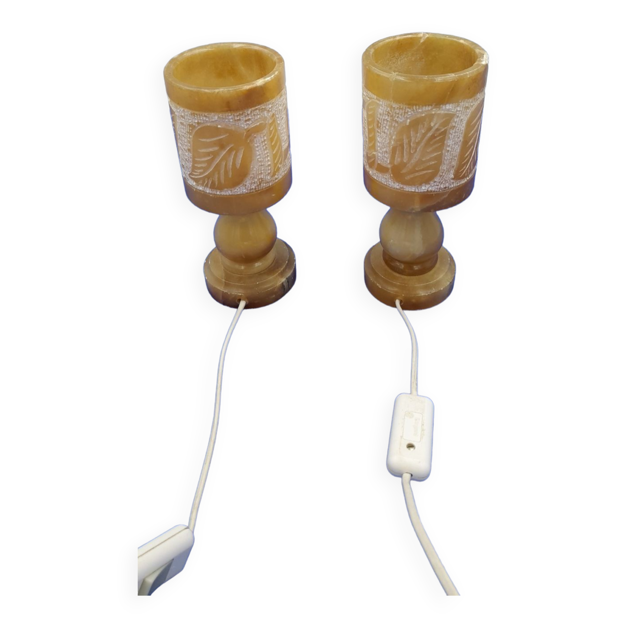 Alabaster bedside lamps