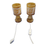 Alabaster bedside lamps