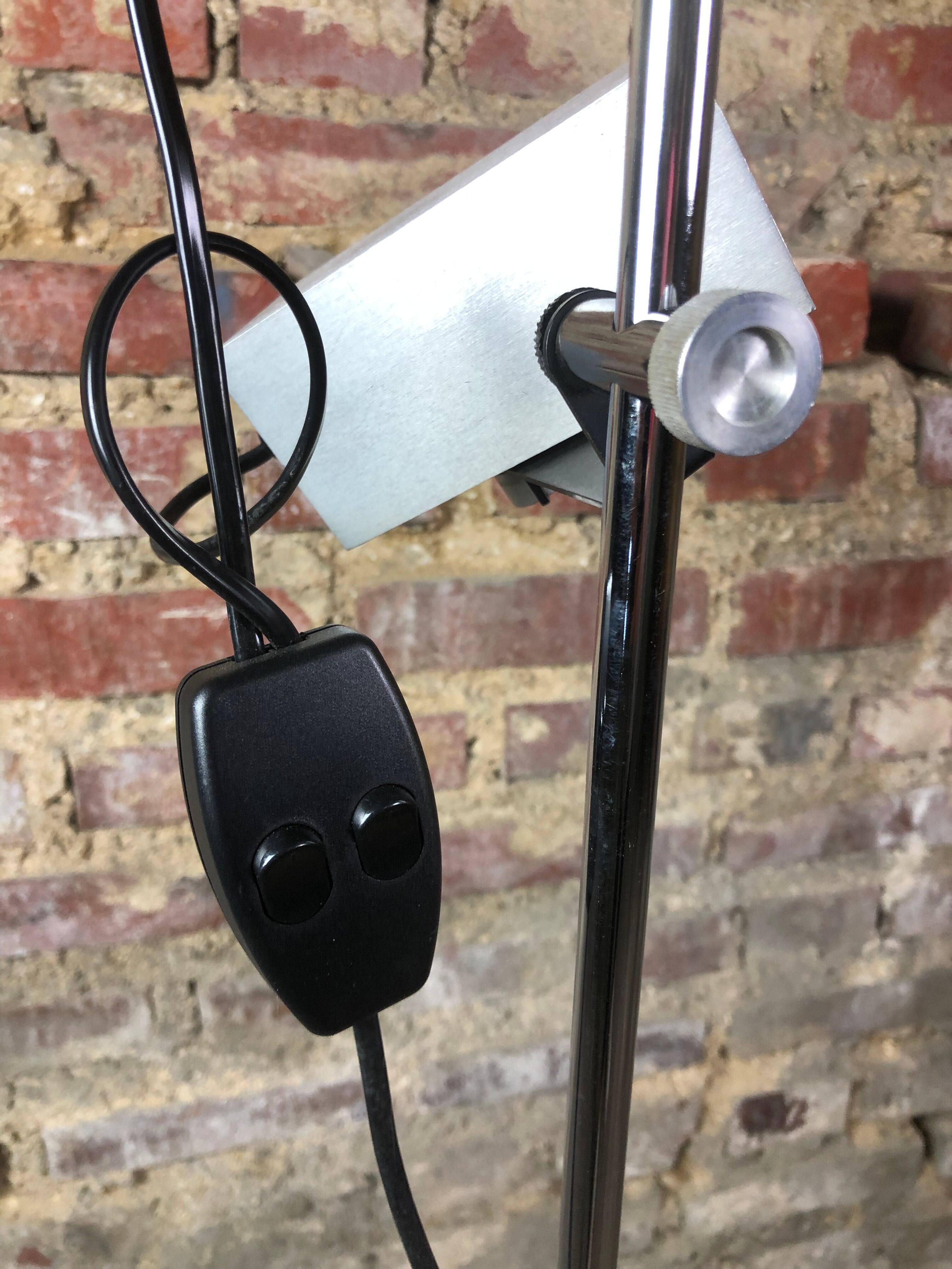 Vintage chrome steel floor lamp 80'S