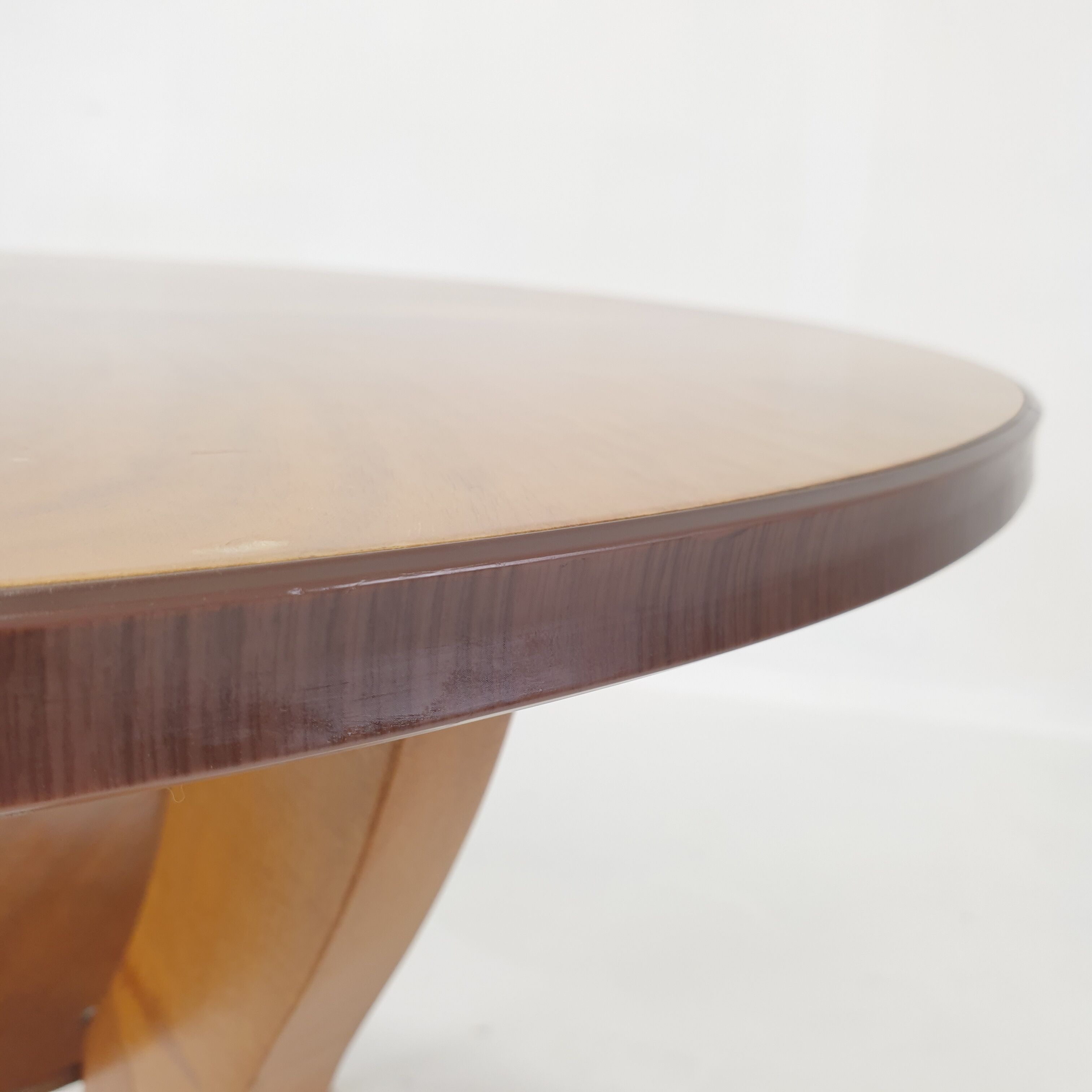 Italian wooden coffee table with brass feet 1960's