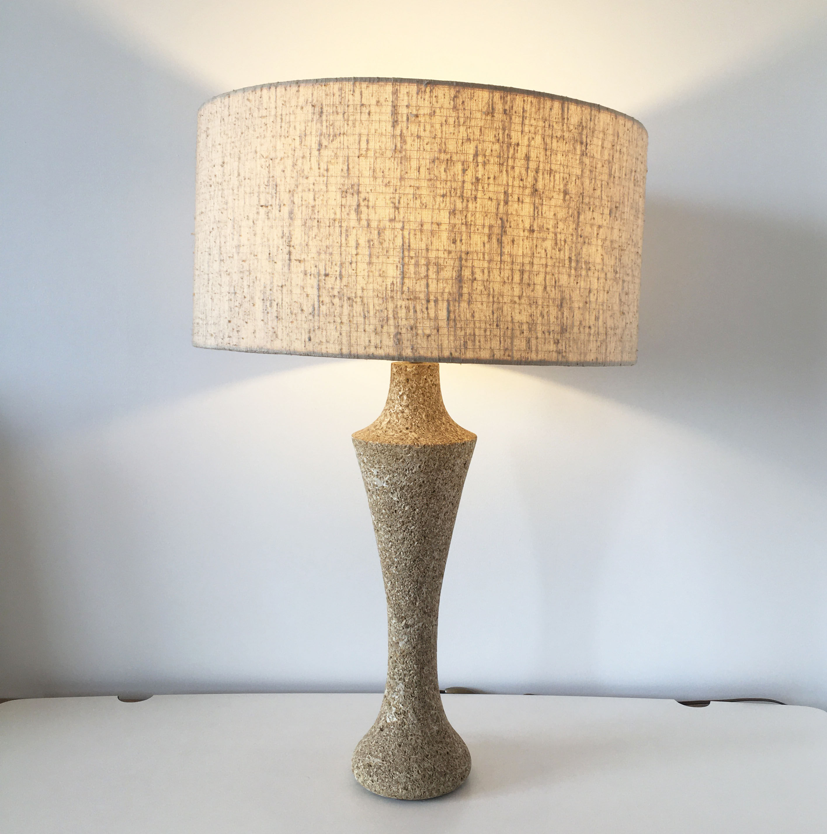Vintage stone lamp reconstituted 1970