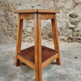 Antique Oak Stool – Side Table (1930s)