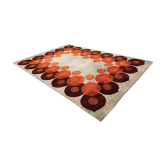 Tapis pop art vintage années 70 Space age pure laine