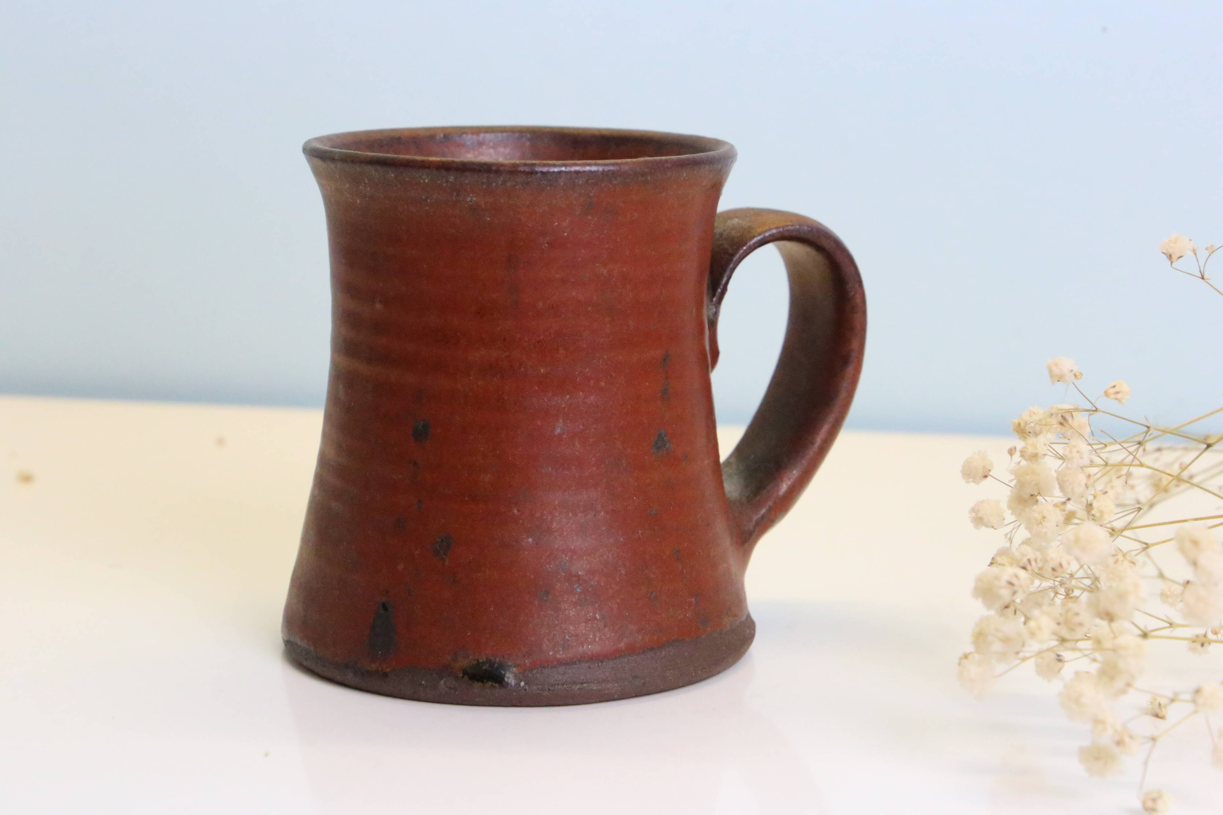 Handmade mug, French manufacture of Taizé, vintage pottery,