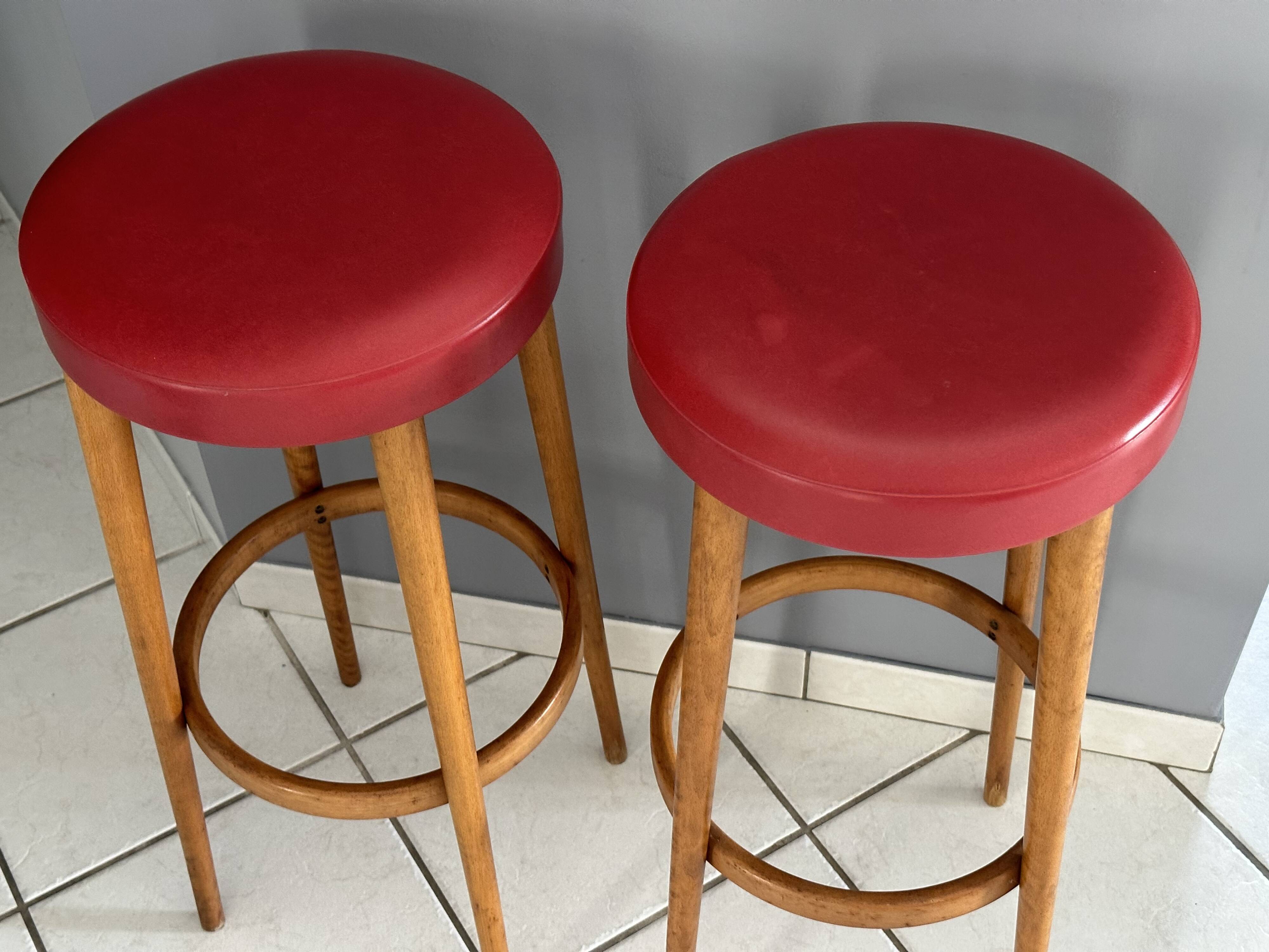 Pair of Bar stools from Baumann vintage 1970s