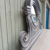 Wooden bull's-eye mirror