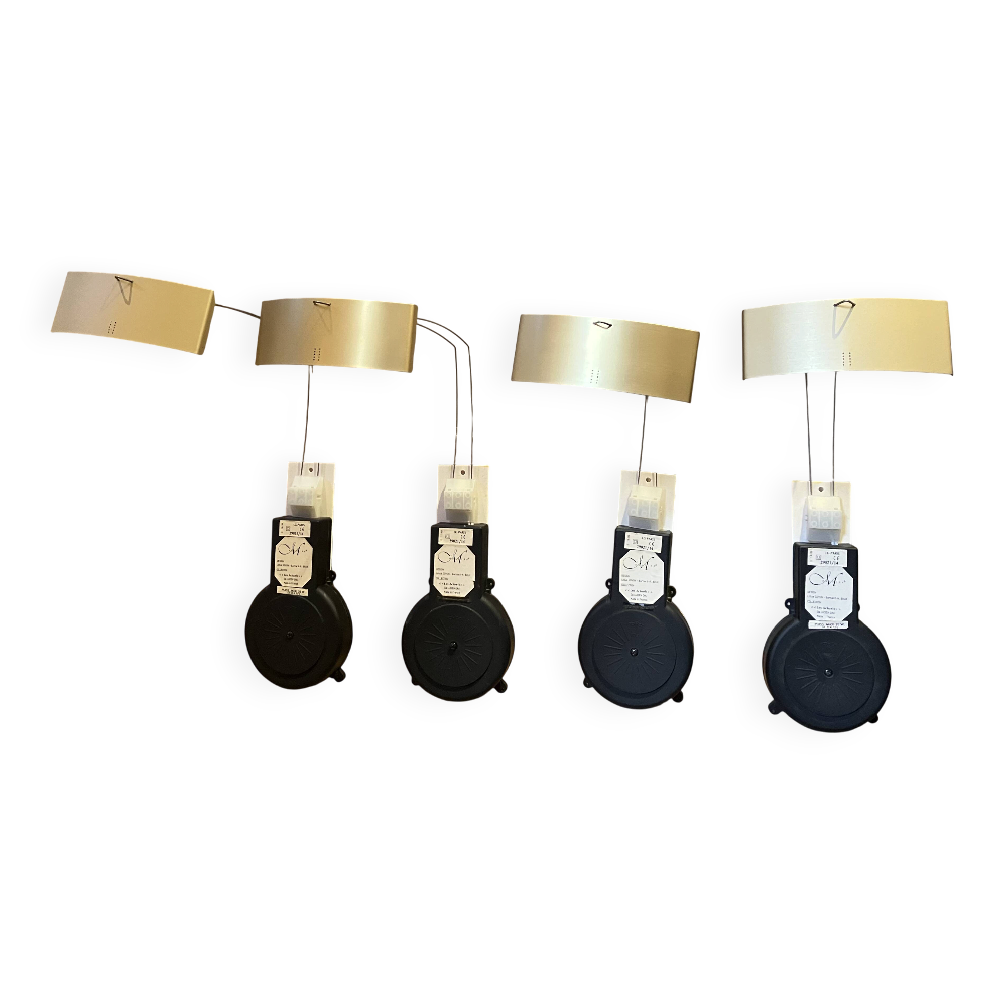4 wall sconces "Maestro" – Lucien Gau – Design Lotus Goyon & B.A.