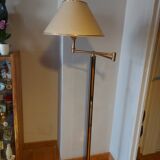 Vintage reading floor lamp in gold metal