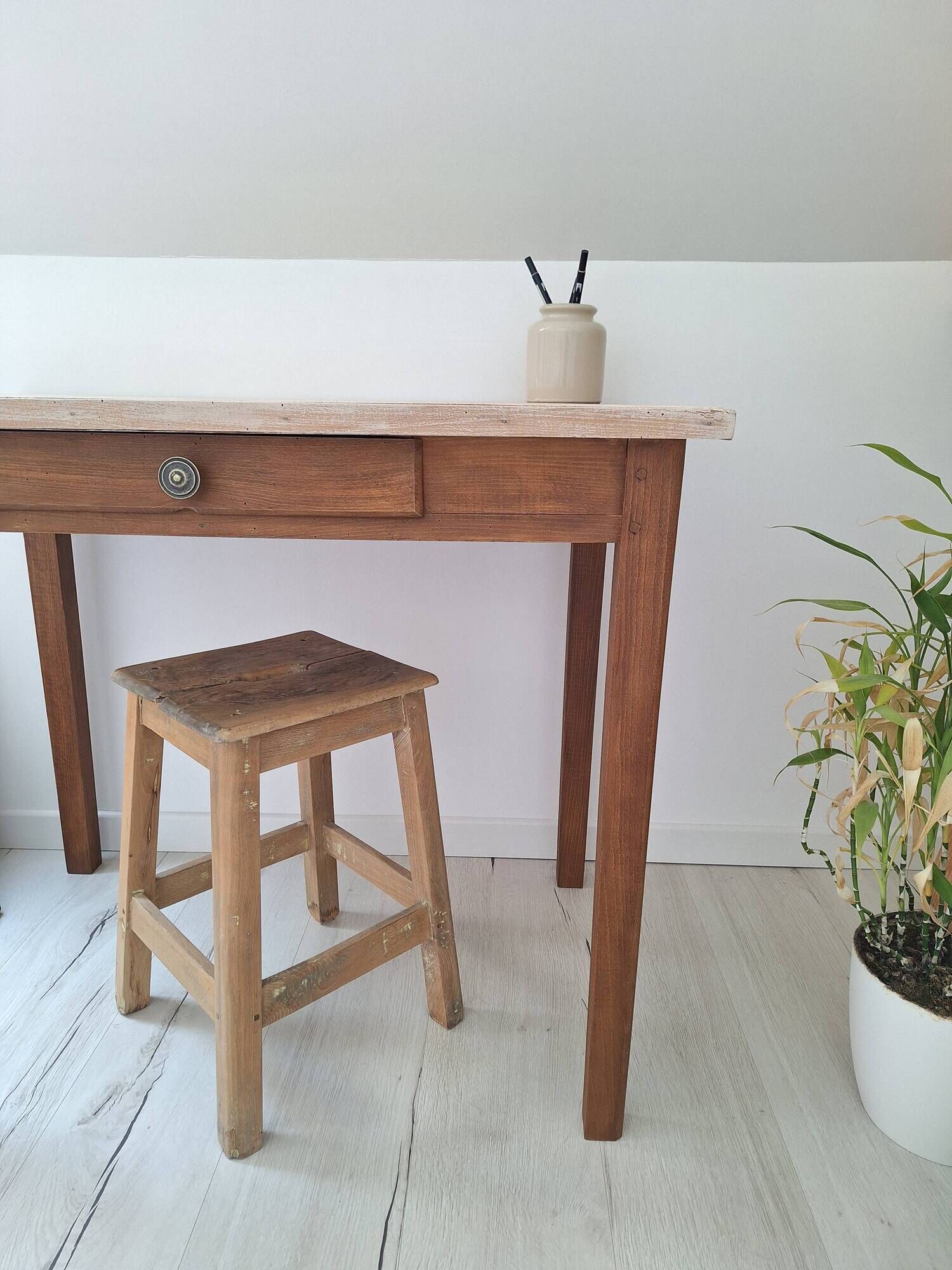 Farmhouse-style wooden desk / side table