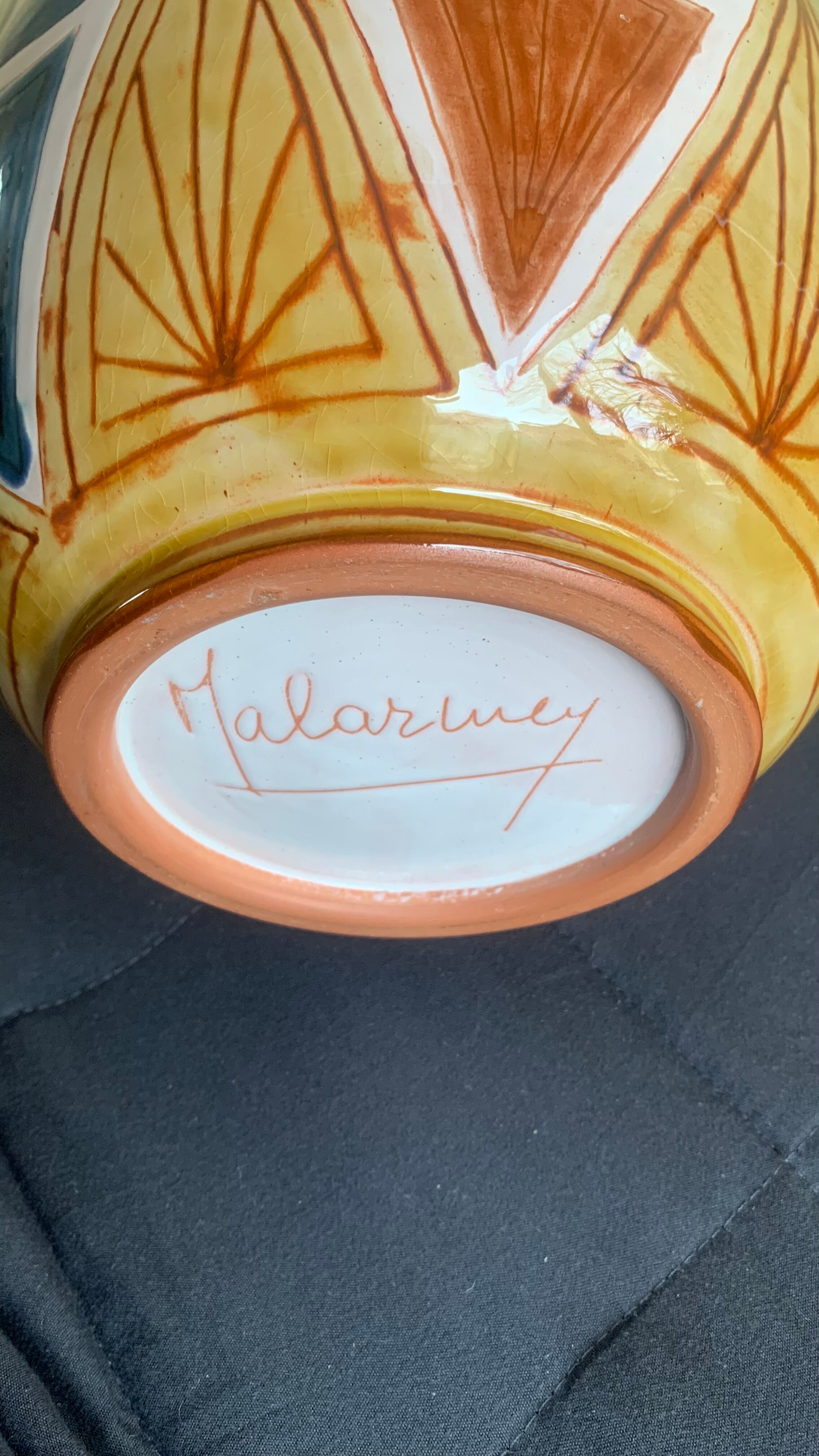 Porcelain case by Jean-Claude Malarmey for Vallauris, France.