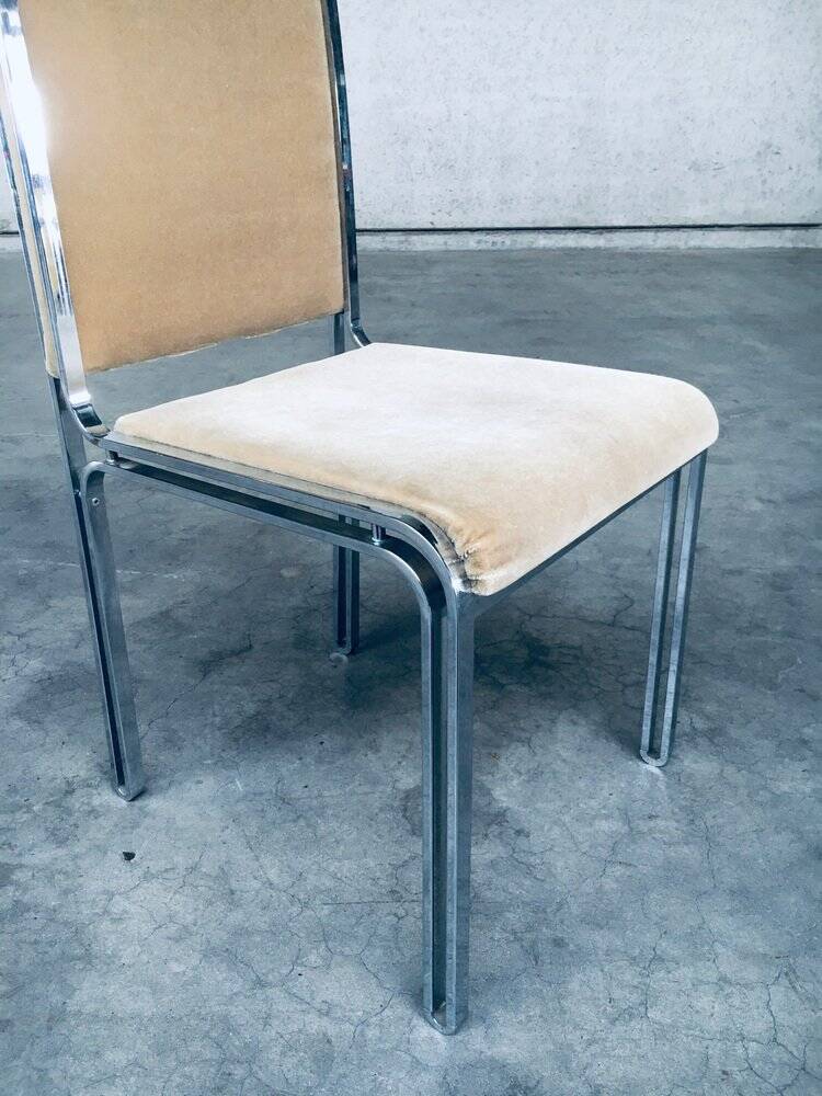 Italian Hollywood Regency Style Modernist Dining Chairs, 1970s, Set of 6