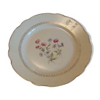 Set of 8 vintage flat plates, ceramics by Digoin Sarguemines